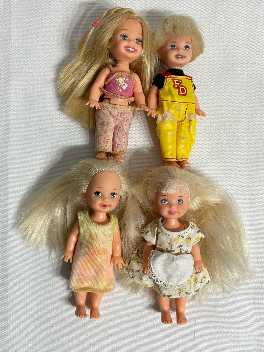 Lot of 4 VINTAGE Mattel Barbie Kelly & Tommy Dolls Good Condition